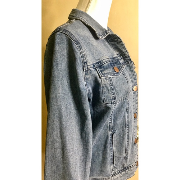 Tinsel Floral Embroidered Denim Jacket - Picture 6 of 8